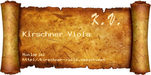 Kirschner Viola névjegykártya
